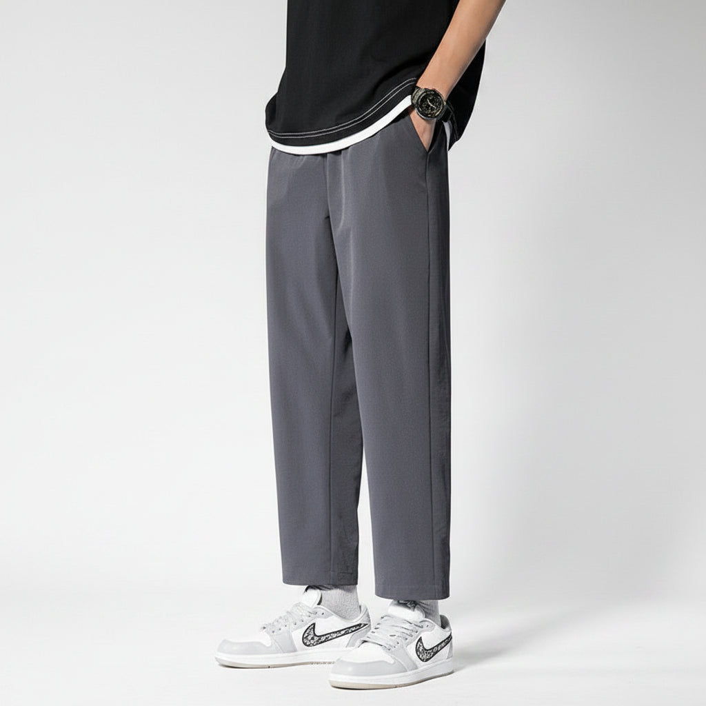 Cropped Straight-Leg Trousers