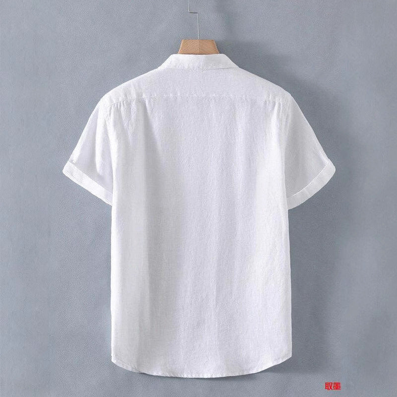 Linen Relaxed Short-Sleeve Shirt