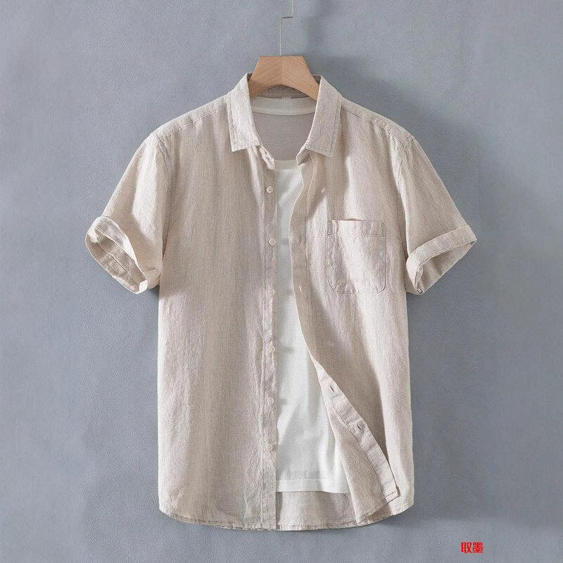 Linen Relaxed Short-Sleeve Shirt