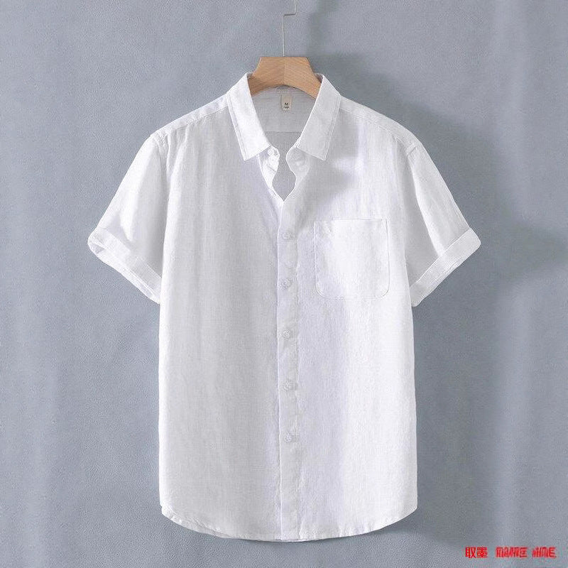 Linen Relaxed Short-Sleeve Shirt
