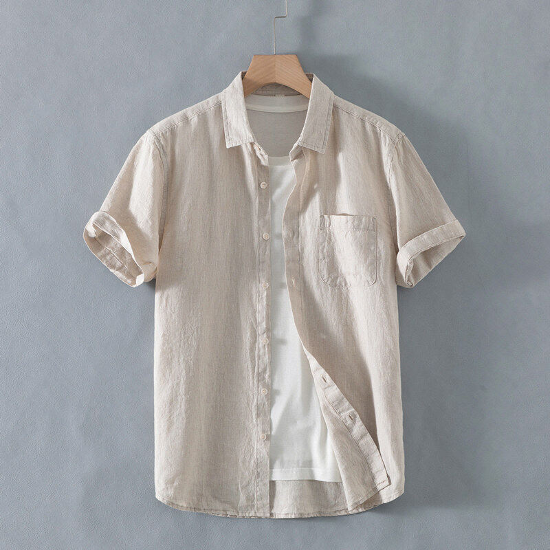 Linen Relaxed Short-Sleeve Shirt
