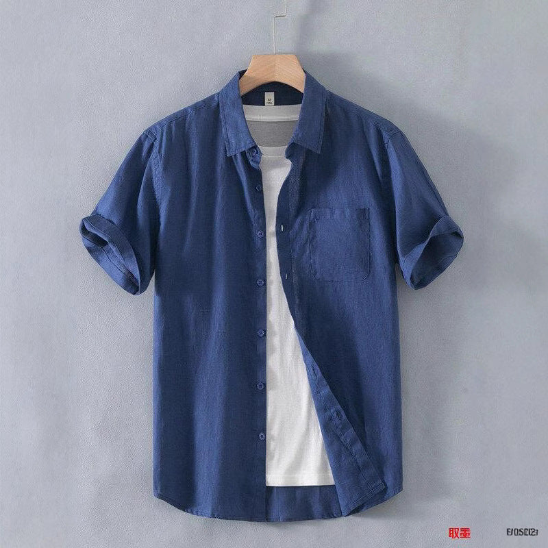 Linen Relaxed Short-Sleeve Shirt