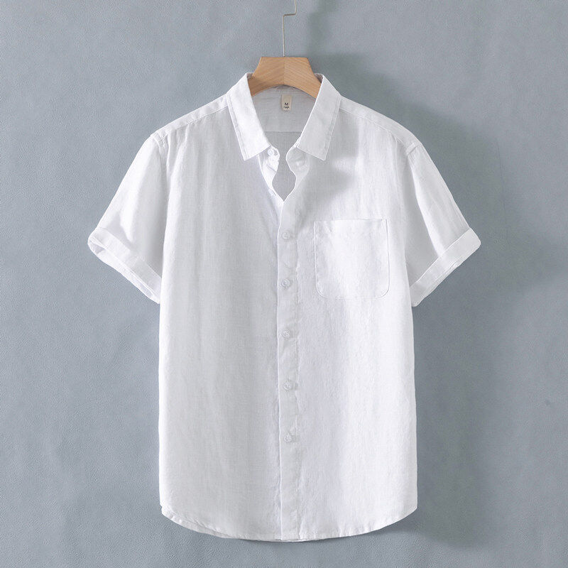 Linen Relaxed Short-Sleeve Shirt